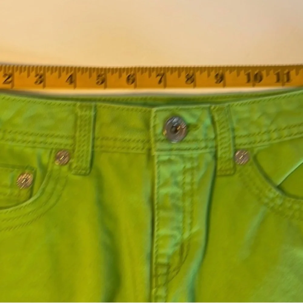 Justice lime green Jean shorts.  Simply low style  Girls size 14 S